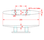 JSQ02 Cornamusa plana de dos agujeros