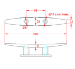 JSQ03 Cornamusa plana de dos agujeros