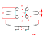 JSQ17 Cornamusa plana de cuatro agujeros