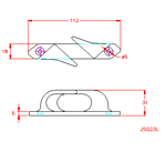 JSQ21L Guiacabos curvado skene - lado izquierdo