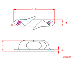 JSQ21R Guiacabos curvado skene - lado derecho