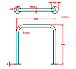 JS2C01 Aparcabicis montado Sheffield para bicicletas