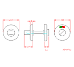JS-DF02S Pestillo giratorio e Indicador para minusvlidos 