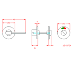 JS-DF04S Pestillo giratorio e Indicador para minusvlidos