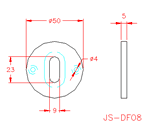 JS-DF08S Placa cubre cerradura estndar
