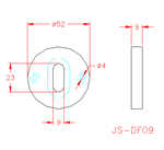 JS-DF09S Placa cubre cerradura estndar