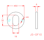 JS-DF10S Placa cubre cerradura ovalada