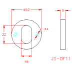 JS-DF11S Placa cubre cerradura ovalada