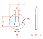 JS-DF12S Placa cubre cerradura Euro Perfil