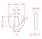 JS-DF13S Placa cubre cerradura Euro Perfil