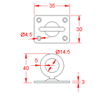 JSEP07 Pasacabos giratorio con placa de cuatro agujeros