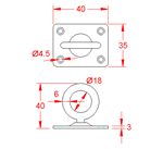 JSEP08 Pasacabos giratorio con placa de cuatro agujeros