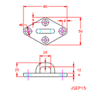 JSEP15 Pasacabos rombo de cuatro agujeros