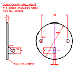 JS3G03 Pletina para toldo de vidrio