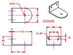 JS3G05 Soporte en ngulo para toldo de vidrio