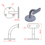 JSLA67 Soporte reposo de pared