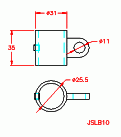 JSLB10 Manga de puntal con ojal