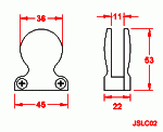 JSLC02 Pinza botn espalda plana - para cristal 10mm