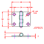 JSPB25 Bisagra de libro