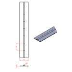 JSPC04 Bisagra continua - 32mm abierto x 3mm pin x 1.2mm espesor (1820mm seccion)