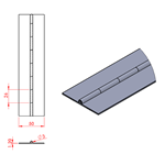 JSPC06 Bisagra continua - 50mm abierto x 3mm pin x 1.2mm espesor (1820mm seccion)