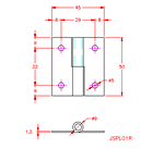 JSPL01R Bisagra desmontable - lado derecho 