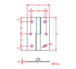 JSPL02L Bisagra desmontable - lado izquierdo