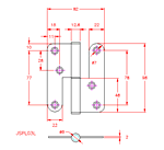 JSPL03L Bisagra desmontable - lado izquierdo