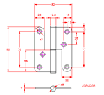 JSPL03R Bisagra desmontable - lado derecho 