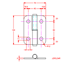 JSPL04R Bisagra desmontable - lado derecho 