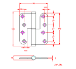 JSPL08L Bisagra desmontable - lado izquierdo