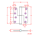 JSPL08R Bisagra desmontable - lado derecho 