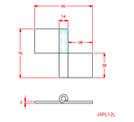 JSPL12L Bisagra desmontable - lado izquierdo
