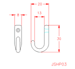 JSHP03 Gancho vertical abierto