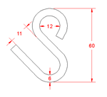 JSHP12 Gancho abierto tipo S