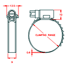 JS3PA90 9mm abrazadera adjustable para manguera