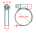 JS3PB90 12mm abrazadera adjustable para manguera