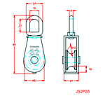 JS2P03 Polea giratoria simple