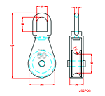 JS2P05 Polea giratoria simple
