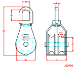 JS2P06 Polea giratoria doble