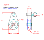 JS2P11 Polea simple con pasador de horquilla