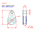 JS2P13 Polea simple con remache hueco