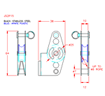 JS2P15 Polea simple con bloqueo V