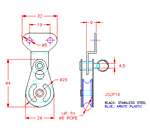 JS2P16 Polea simple con placa de ajuste