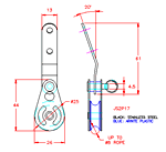 JS2P17 Polea simple con placa de ajuste