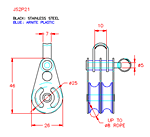 JS2P21 Polea doble con grillete