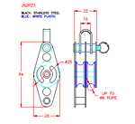 JS2P23 Polea doble con lengüeta