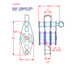 JS2P27 Polea triple con lengüeta central