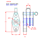 JS2P28 Polea triple con lengüeta