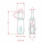 JS2P48 Polea giratoria simple 